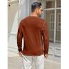 imageCOOFANDY Mens Henley Shirts Long Sleeve Casual Maverick Slub Henley TShirts Lightweight Basic TeeCaramel