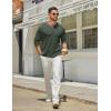 imageCOOFANDY Mens Henley Shirts Long Sleeve Casual Maverick Slub Henley TShirts Lightweight Basic TeeDark Army Green
