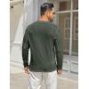 imageCOOFANDY Mens Henley Shirts Long Sleeve Casual Maverick Slub Henley TShirts Lightweight Basic TeeDark Army Green