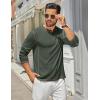 imageCOOFANDY Mens Henley Shirts Long Sleeve Casual Maverick Slub Henley TShirts Lightweight Basic TeeDark Army Green