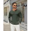 imageCOOFANDY Mens Henley Shirts Long Sleeve Casual Maverick Slub Henley TShirts Lightweight Basic TeeDark Army Green