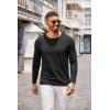 imageCOOFANDY Mens Henley Shirts Long Sleeve Casual Pullover TShirt Fashion Basic Button ShirtsAblack