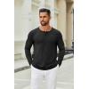 imageCOOFANDY Mens Henley Shirts Long Sleeve Casual Pullover TShirt Fashion Basic Button ShirtsAblack