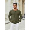 imageCOOFANDY Mens Henley Shirts Long Sleeve Casual Pullover TShirt Fashion Basic Button ShirtsArmy Green