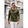imageCOOFANDY Mens Henley Shirts Long Sleeve Casual Pullover TShirt Fashion Basic Button ShirtsArmy Green