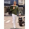imageCOOFANDY Mens Henley Shirts Long Sleeve Casual Pullover TShirt Fashion Basic Button ShirtsArmy Green