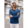 imageCOOFANDY Mens Henley Shirts Long Sleeve Casual Pullover TShirt Fashion Basic Button ShirtsDark Blue