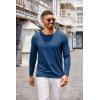imageCOOFANDY Mens Henley Shirts Long Sleeve Casual Pullover TShirt Fashion Basic Button ShirtsDark Blue