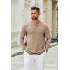 imageCOOFANDY Mens Henley Shirts Long Sleeve Casual Pullover TShirt Fashion Basic Button ShirtsKhaki