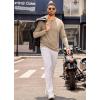 imageCOOFANDY Mens Henley Shirts Long Sleeve Casual Pullover TShirt Fashion Basic Button ShirtsKhaki
