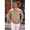imageCOOFANDY Mens Henley Shirts Long Sleeve Casual Pullover TShirt Fashion Basic Button ShirtsKhaki