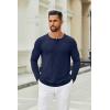 imageCOOFANDY Mens Henley Shirts Long Sleeve Casual Pullover TShirt Fashion Basic Button ShirtsNavy Blue
