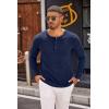 imageCOOFANDY Mens Henley Shirts Long Sleeve Casual Pullover TShirt Fashion Basic Button ShirtsNavy Blue