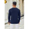 imageCOOFANDY Mens Henley Shirts Long Sleeve Casual Pullover TShirt Fashion Basic Button ShirtsNavy Blue