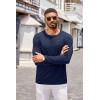 imageCOOFANDY Mens Henley Shirts Long Sleeve Casual Pullover TShirt Fashion Basic Button ShirtsNavy Blue