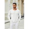 imageCOOFANDY Mens Henley Shirts Long Sleeve Casual Pullover TShirt Fashion Basic Button ShirtsWhite