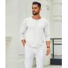 imageCOOFANDY Mens Henley Shirts Long Sleeve Casual Pullover TShirt Fashion Basic Button ShirtsWhite