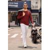 imageCOOFANDY Mens Henley Shirts Long Sleeve Casual Pullover TShirt Fashion Basic Button ShirtsWine Red