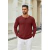 imageCOOFANDY Mens Henley Shirts Long Sleeve Casual Pullover TShirt Fashion Basic Button ShirtsWine Red