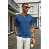 imageCOOFANDY Mens Henley Shirts Short Sleeve Casual Summer Basic T Shirt Soild Button Tee TopAdark Blue