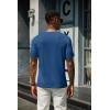 imageCOOFANDY Mens Henley Shirts Short Sleeve Casual Summer Basic T Shirt Soild Button Tee TopAdark Blue