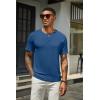 imageCOOFANDY Mens Henley Shirts Short Sleeve Casual Summer Basic T Shirt Soild Button Tee TopAdark Blue