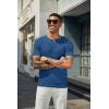 imageCOOFANDY Mens Henley Shirts Short Sleeve Casual Summer Basic T Shirt Soild Button Tee TopAdark Blue