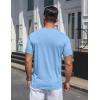 imageCOOFANDY Mens Henley Shirts Short Sleeve Collarless Button TShirt Fashion Casual Basic Tee TopsLight Blue