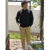 imageCOOFANDY Mens Henley Sweater Long Sleeve Quarter Button Sweaters Casual Knit Pullover SweaterBlack