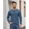 imageCOOFANDY Mens Henley Sweater Long Sleeve Quarter Button Sweaters Casual Knit Pullover SweaterBlue