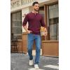 imageCOOFANDY Mens Henley Sweater Long Sleeve Quarter Button Sweaters Casual Knit Pullover SweaterWine Red