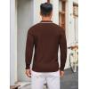imageCOOFANDY Mens Knit Polo Sweater Casual Long Sleeve Polo Sweater Lightweight Button Down Golf Pullover SweatersBrown