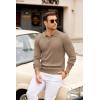 imageCOOFANDY Mens Knit Polos Long Sleeve Casual Sweater Polos V Neck Collared Sweater Golf Polo Sweaters and PulloversKhaki
