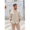 imageCOOFANDY Mens Lightweight Button Down Shirt Jacket Casual Shacket OvershirtBeige