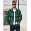 imageCOOFANDY Mens Long Sleeve Flannel Shirts Fashion Plaid Jacket Casual Button Down Shirt with PocketsBlack Green