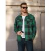 imageCOOFANDY Mens Long Sleeve Flannel Shirts Fashion Plaid Jacket Casual Button Down Shirt with PocketsBlack Green