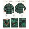imageCOOFANDY Mens Long Sleeve Flannel Shirts Fashion Plaid Jacket Casual Button Down Shirt with PocketsBlack Green