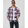 imageCOOFANDY Mens Long Sleeve Flannel Shirts Fashion Plaid Jacket Casual Button Down Shirt with PocketsBlue Redline
