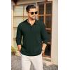 imageCOOFANDY Mens Long Sleeve Polo Knit Polo Sweater Collared Pullover Casual Golf Polo SweaterEvergreen