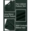 imageCOOFANDY Mens Long Sleeve Polo Knit Polo Sweater Collared Pullover Casual Golf Polo SweaterEvergreen
