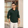 imageCOOFANDY Mens Long Sleeve Polo Knit Polo Sweater Collared Pullover Casual Golf Polo SweaterEvergreen