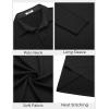 imageCOOFANDY Mens Long Sleeve Polo Shirts Button Casual Tee Collared Work Pullover ShirtsA Black