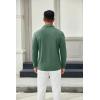 imageCOOFANDY Mens Long Sleeve Polo Shirts Button Casual Tee Collared Work Pullover ShirtsGreen