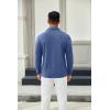 imageCOOFANDY Mens Long Sleeve Polo Shirts Button Casual Tee Collared Work Pullover ShirtsLight Blue