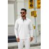 imageCOOFANDY Mens Long Sleeve Polo Shirts Button Casual Tee Collared Work Pullover ShirtsWhite