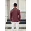 imageCOOFANDY Mens Long Sleeve Polo Shirts Button Casual Tee Collared Work Pullover ShirtsWine Red