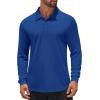 imageCOOFANDY Mens Long Sleeve Polo Shirts Quick Dry Moisture Wicking Lightweight Golf Shirts Casual Collared ShirtDark Blue