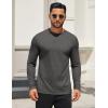imageCOOFANDY Mens Long Sleeve T Shirts Crew Neck Casual Basic Tee Shirt Lightweight Pullover Shirts3 PackblackDark GrayKhaki