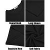 imageCOOFANDY Mens Long Sleeve Tee Shirts Crew Neck T Shirt Solid Casual Basic Tees Soft Stretch TShirtsBlack