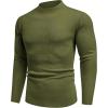 imageCOOFANDY Mens Mock Turtleneck Sweater Long Sleeve Basic Thermal Undershirt Slim Fit Lightweight Pullover SweatersArmy Green